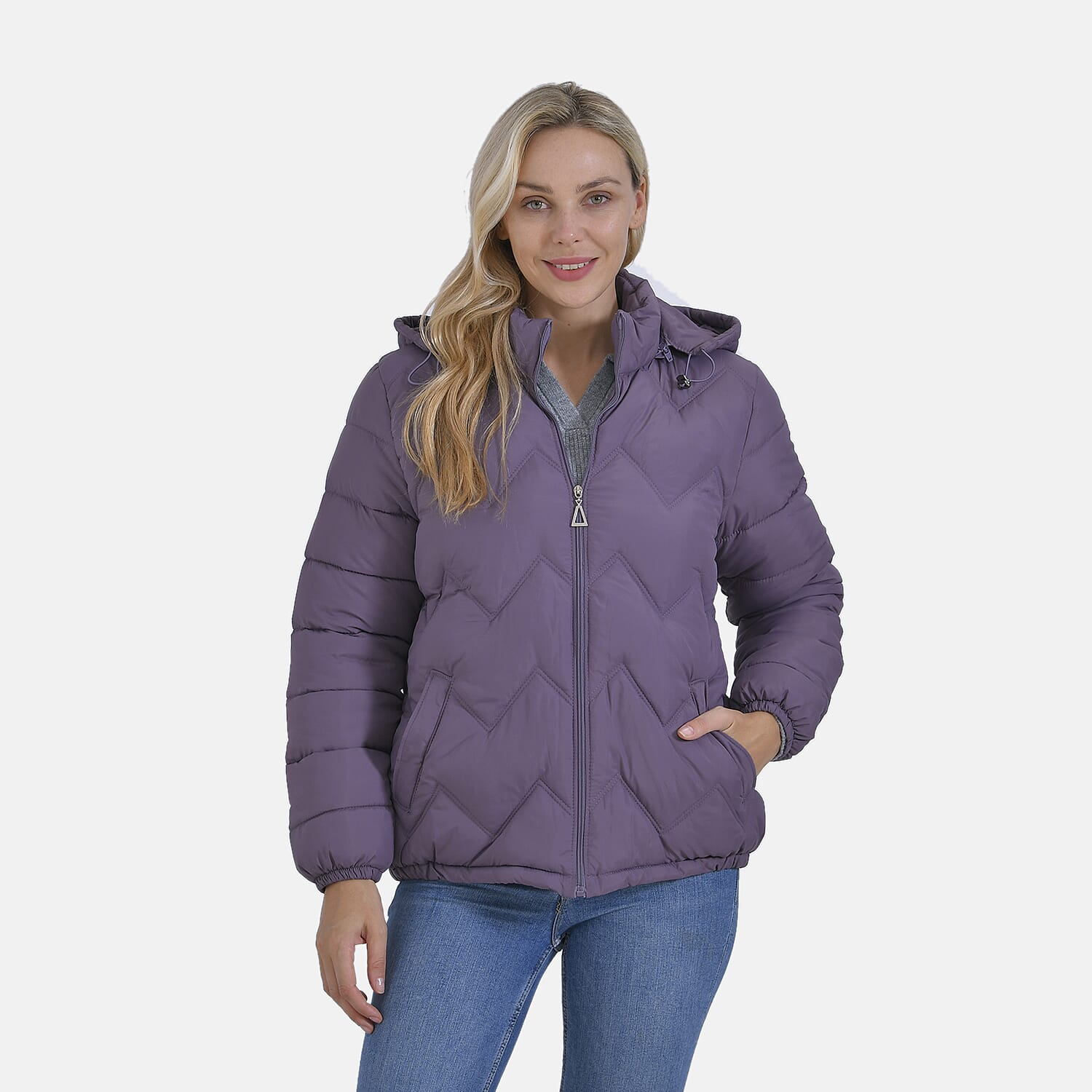 La Marey Lightning-Patterned Jacket (Size 16 to 18) - Purple
