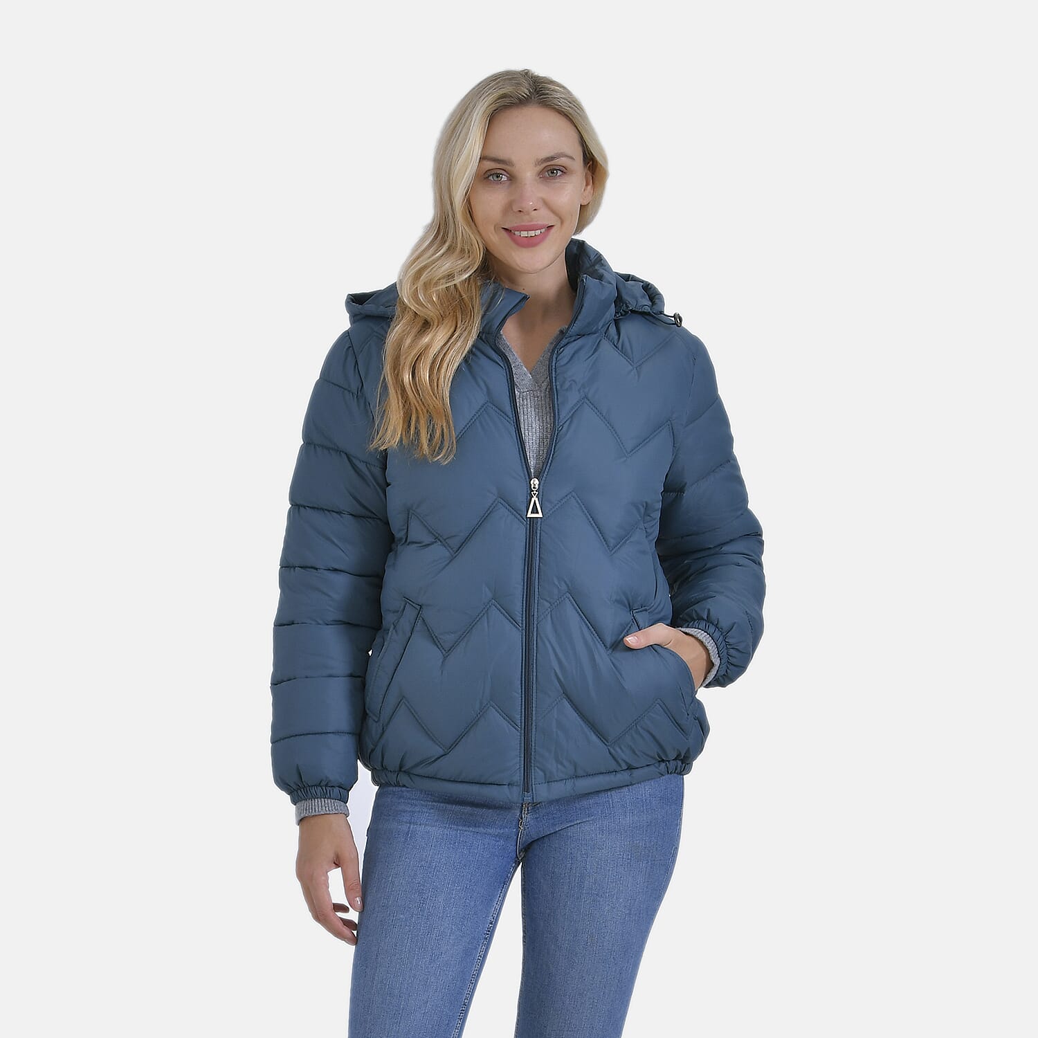 La Marey Lightning-Patterned Jacket (Size 20 to 22) - Blue