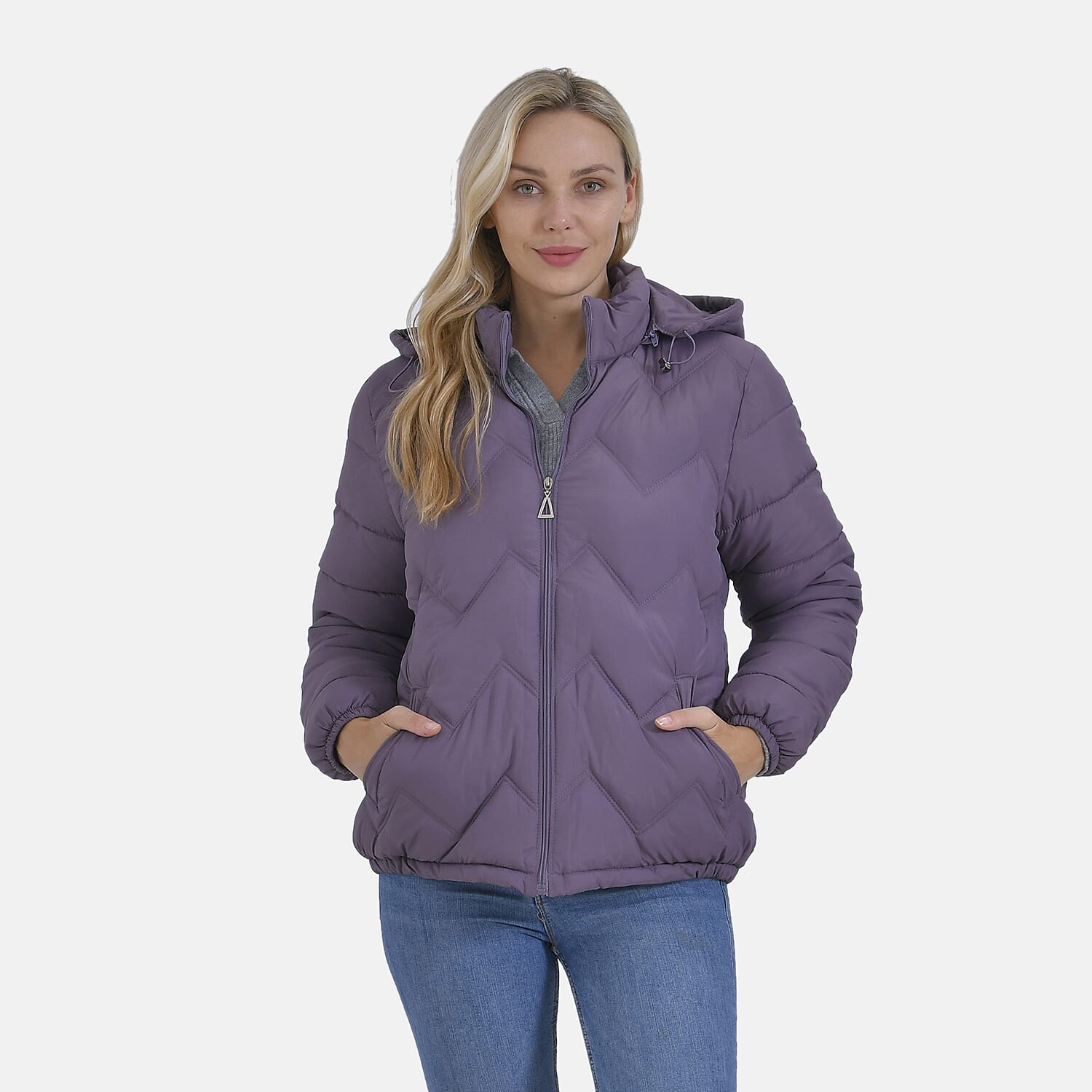 La Marey Lightning-Patterned Jacket (Size 20 to 22) - Purple