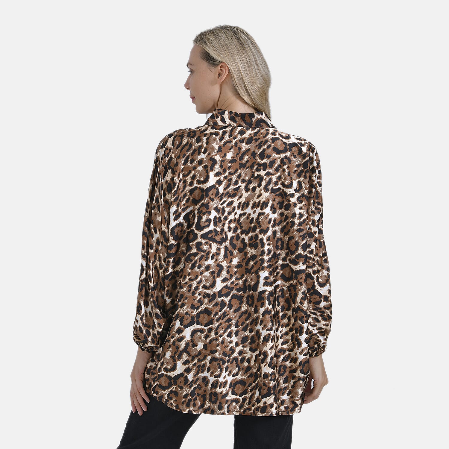 La Marey lepoard Blouse (Size 8 to 14) - Brown Leopard