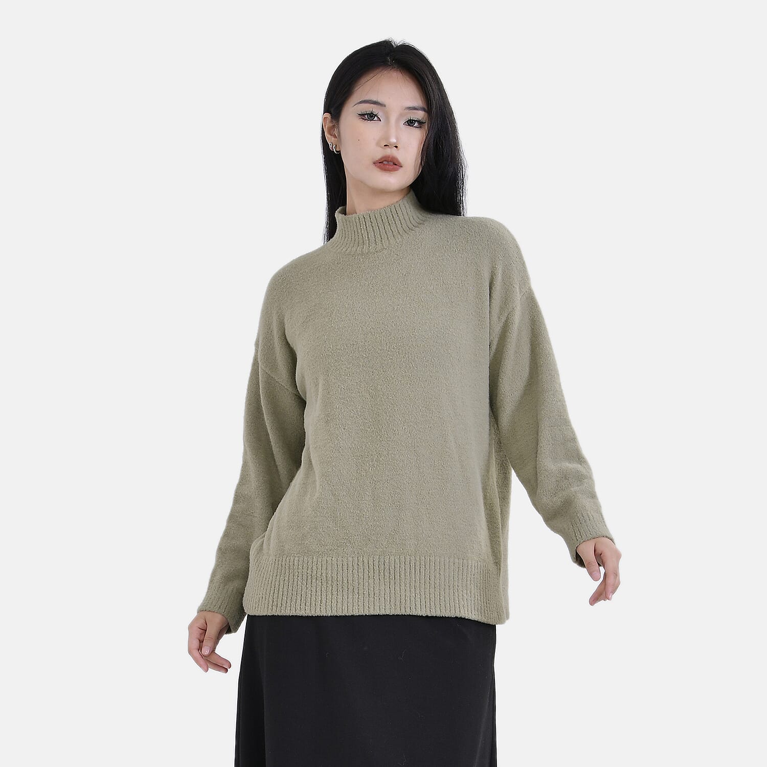 La marey  Alpaca-Like Feel Sweater (Size L 16-18) Olive Green