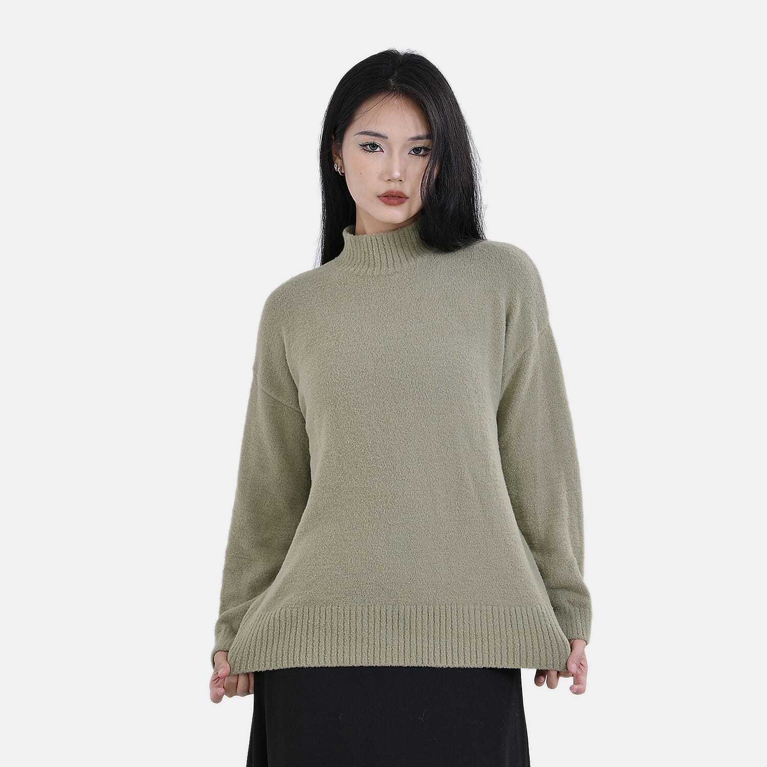 La marey  Alpaca-Like Feel Sweater (Size XL 20-22) Olive Green