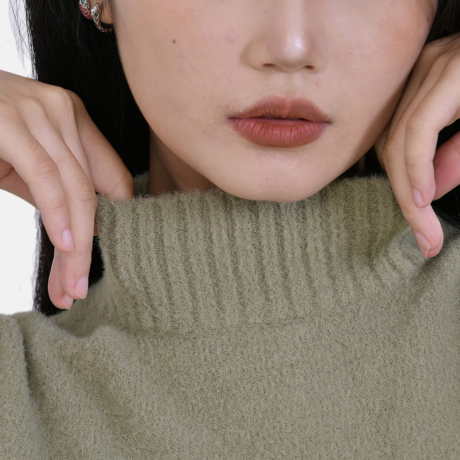 La marey  Alpaca-Like Feel Sweater (Size XL 20-22) Olive Green