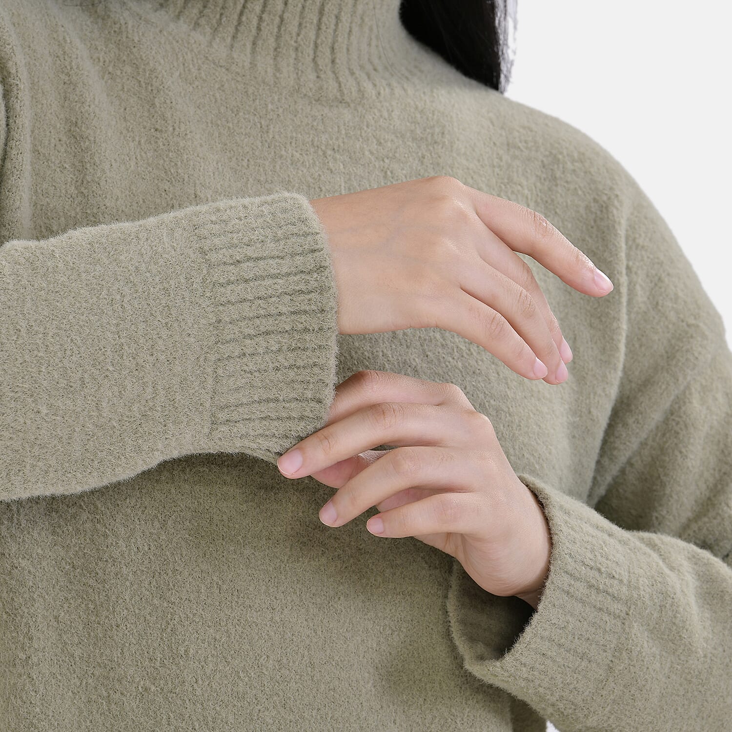La marey  Alpaca-Like Feel Sweater (Size XL 20-22) Olive Green