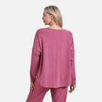 La marey Full-Sleeve with Round Neck Casual top (Size S) - Pink