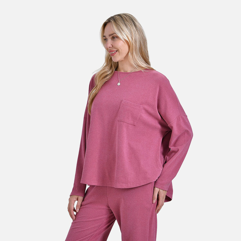 La marey Full-Sleeve with Round Neck Casual top (Size S) - Pink