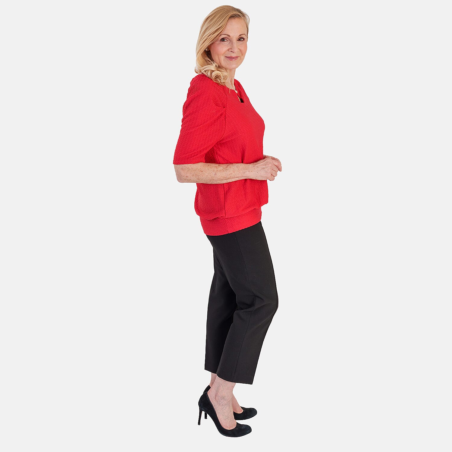 La Marey Textured Key Hole Top (Size 20) - Red