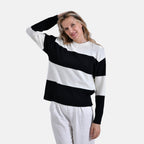 La Marey Striped Jumper (Size 12 to 14) - Black & White