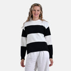 La Marey Striped Jumper (Size 8 to 10) - Black & White