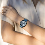 Briston Clubmaster Chic Quartz Movt. 10ATM WR Blue Dial Ladies Watch with Blue Nylon Strap