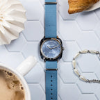 Briston Clubmaster Chic Quartz Movt. 10ATM WR Blue Dial Ladies Watch with Blue Nylon Strap
