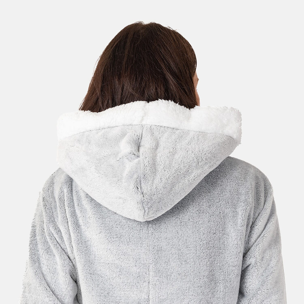 Ladies Cosy Fleece Onesie - (Size XL) Grey