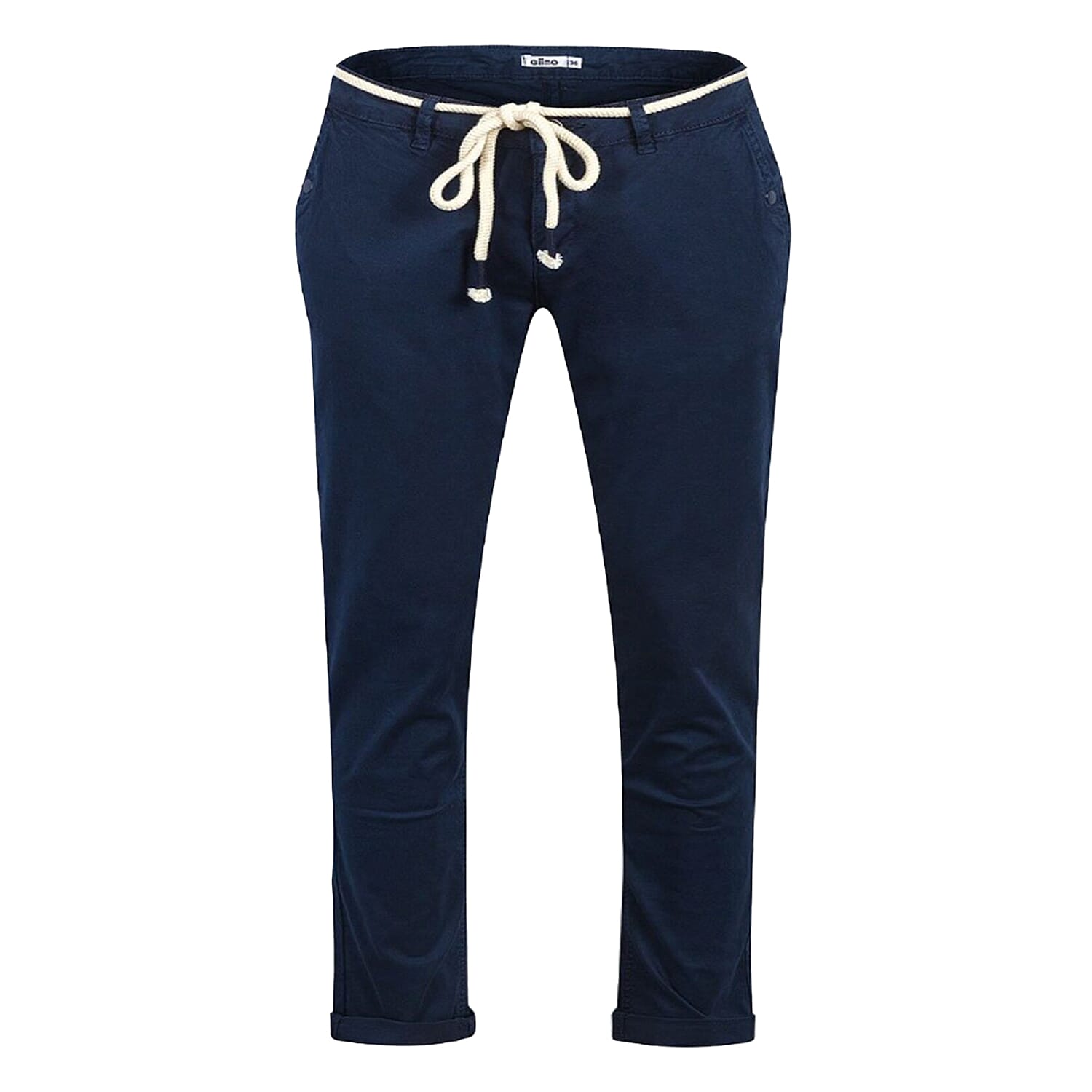 Ladies Cotton Blend Trousers with Rope Belt (Size - L) - Blue