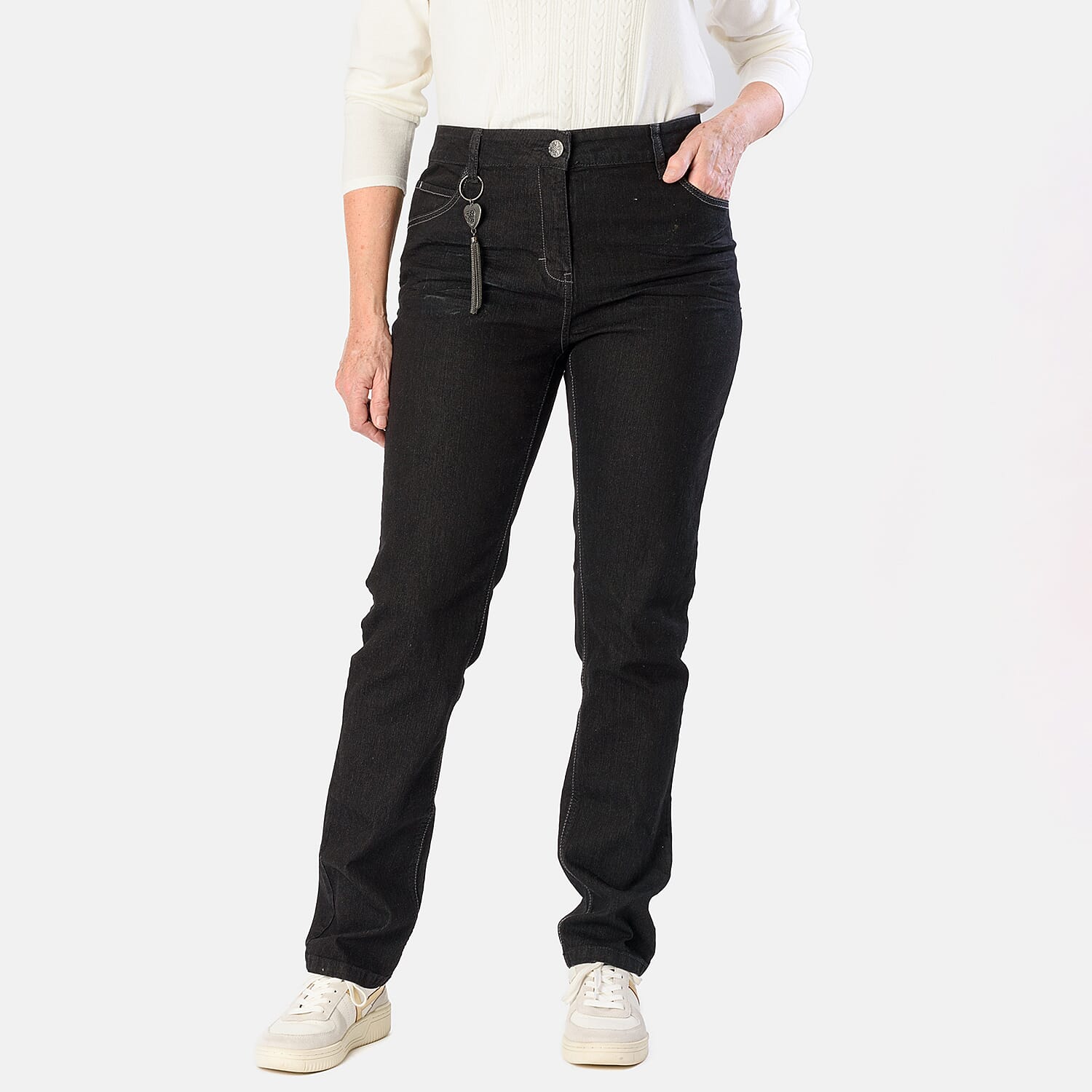 Ladies Slim Fit Jeans (Size - 14) - Black