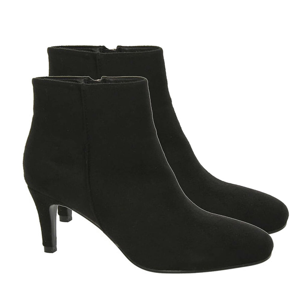 Ladies Kitten Heel Ankle Boots (Size 8) - Black