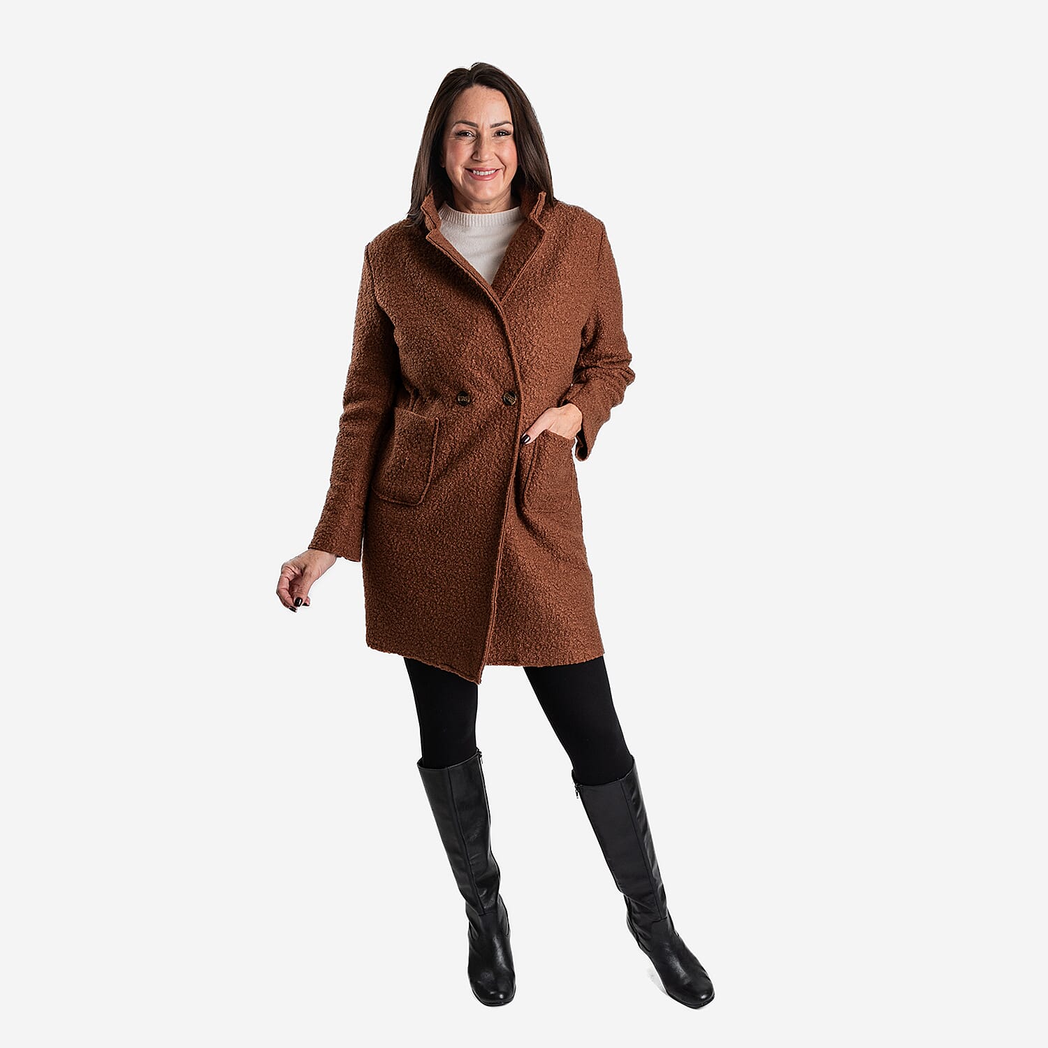 Knitted Coat - Brown
