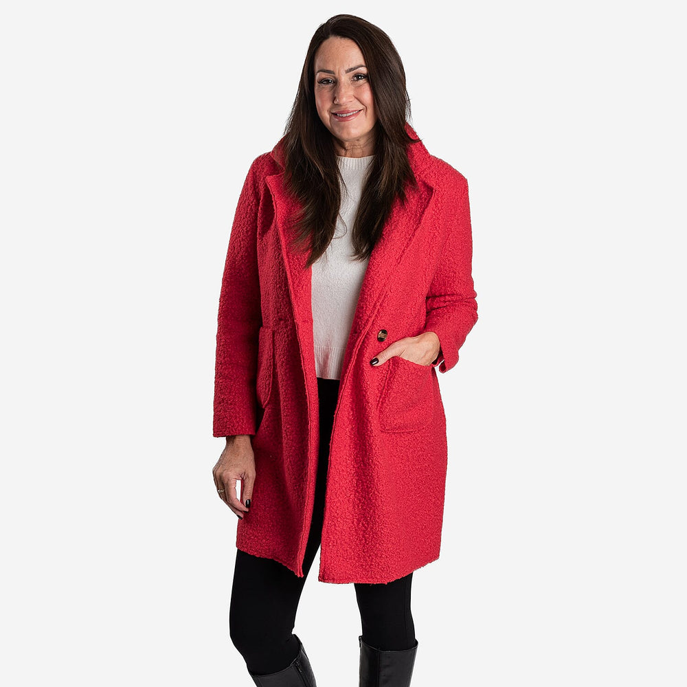 Knitted Coat - Red