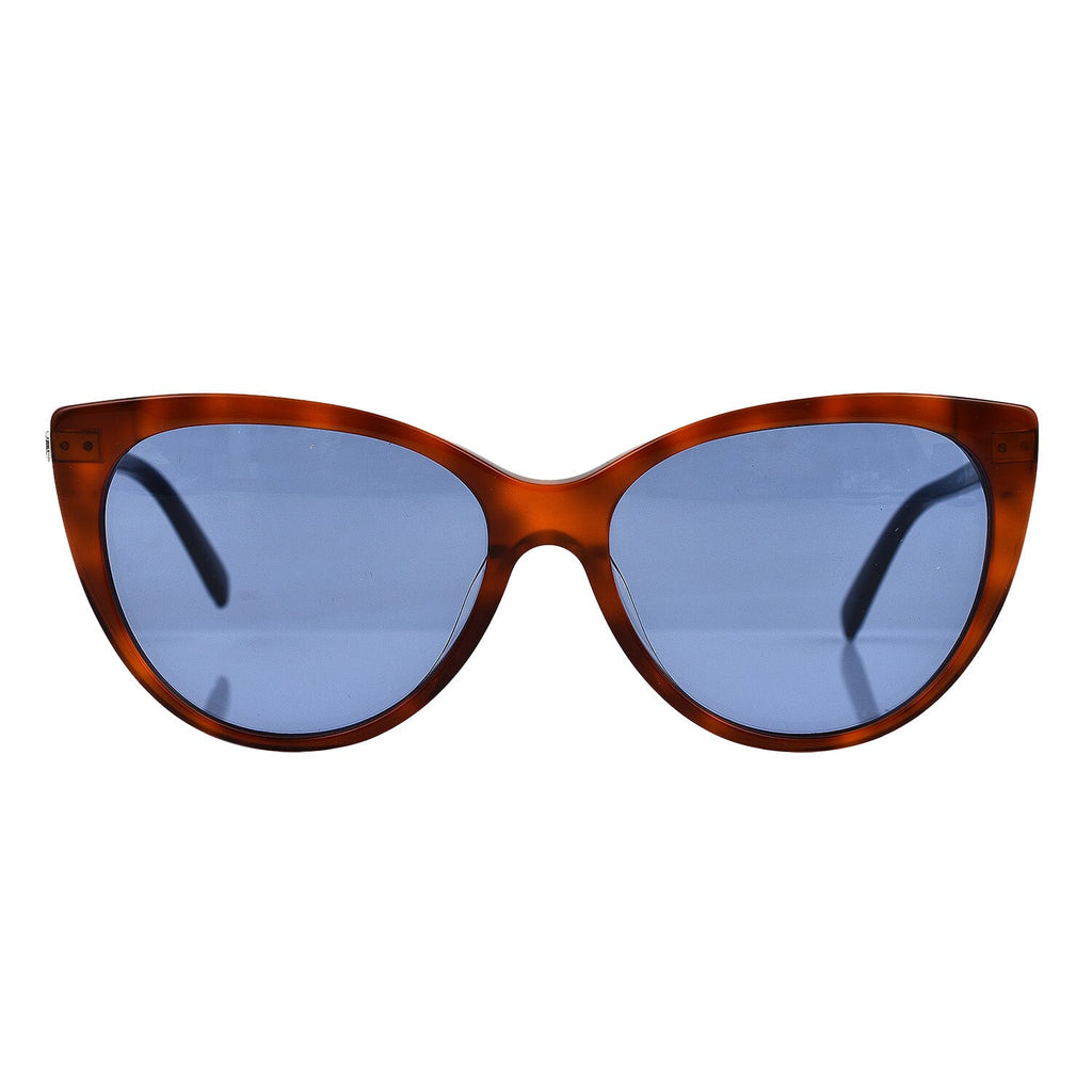 JUST CAVALLI Ladies Light Brown Cat Eye Sunglasses with Blue Lenses