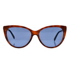JUST CAVALLI Ladies Light Brown Cat Eye Sunglasses with Blue Lenses