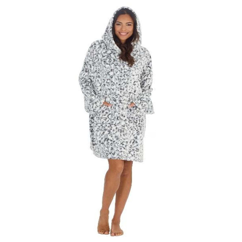 Woven Poncho - White Leopard
