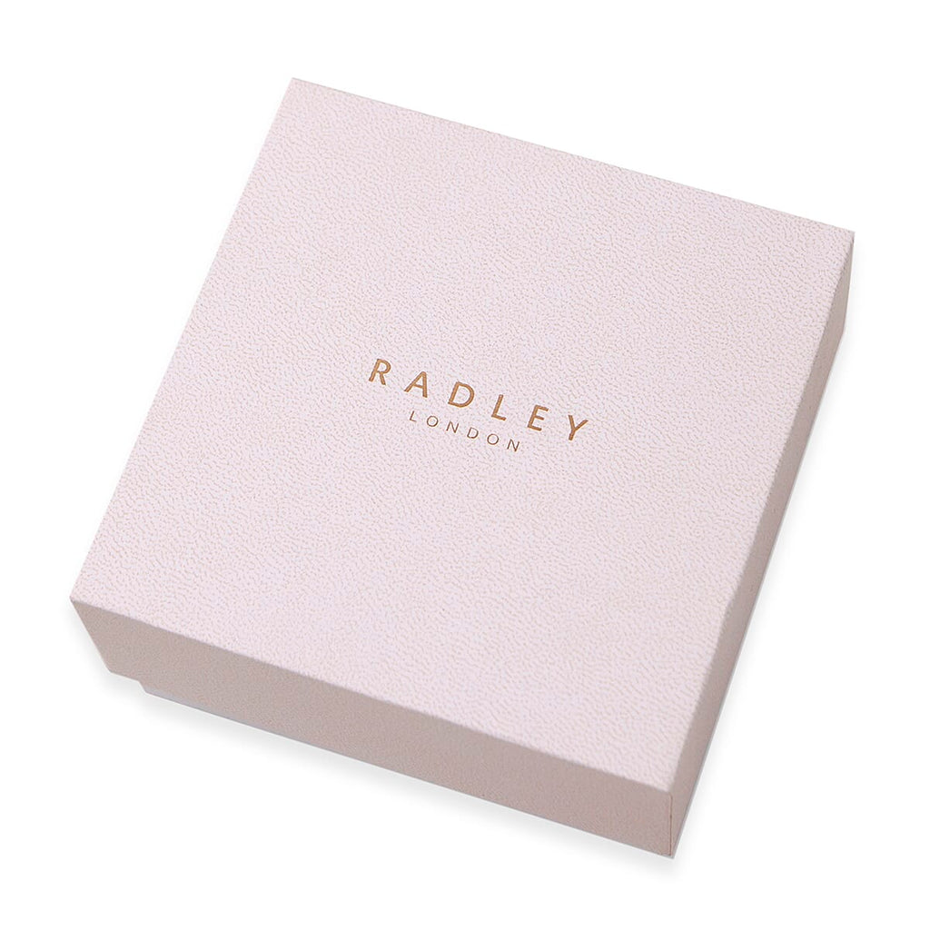Ladies Radley Watch Set with Charm Bracelet, Scottie Dog and Crystal Earring Studs With Push Back - Blue