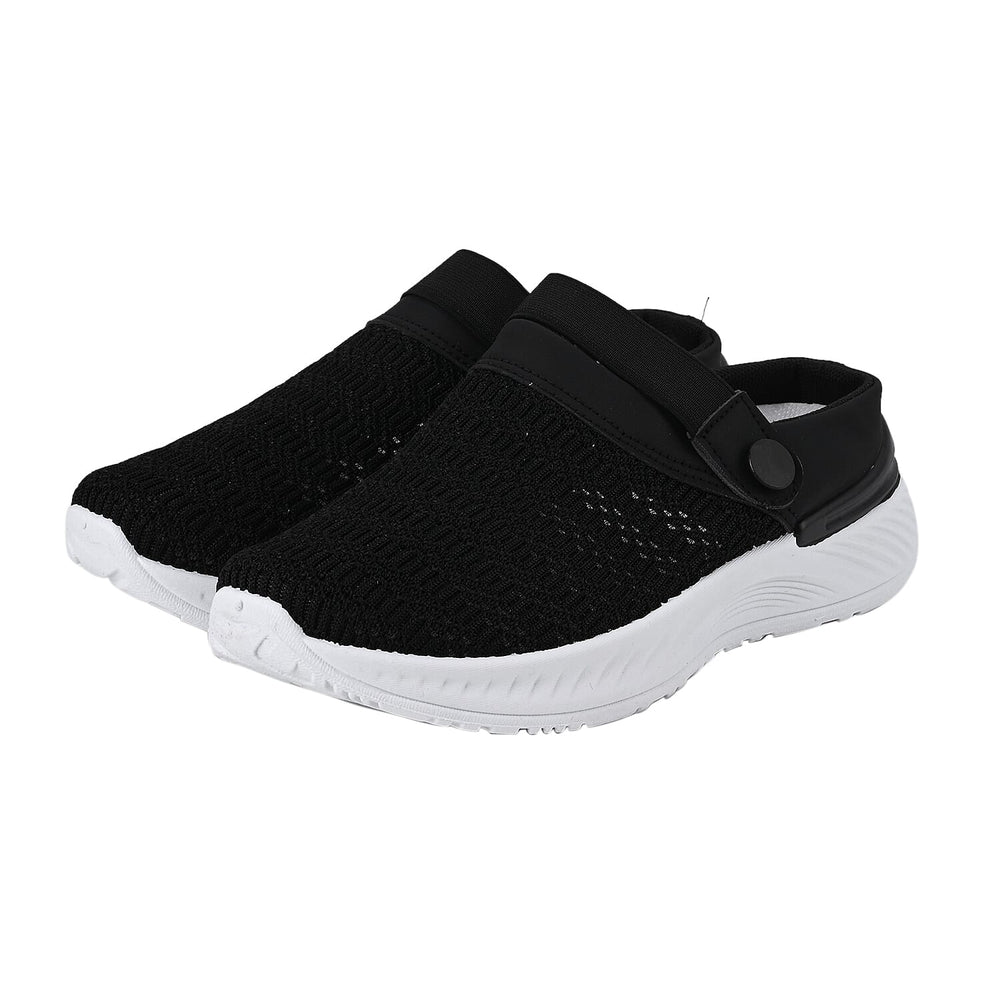 Knitted Vented Ladies Trainer with Rotary Buckle (Size 3) - Black