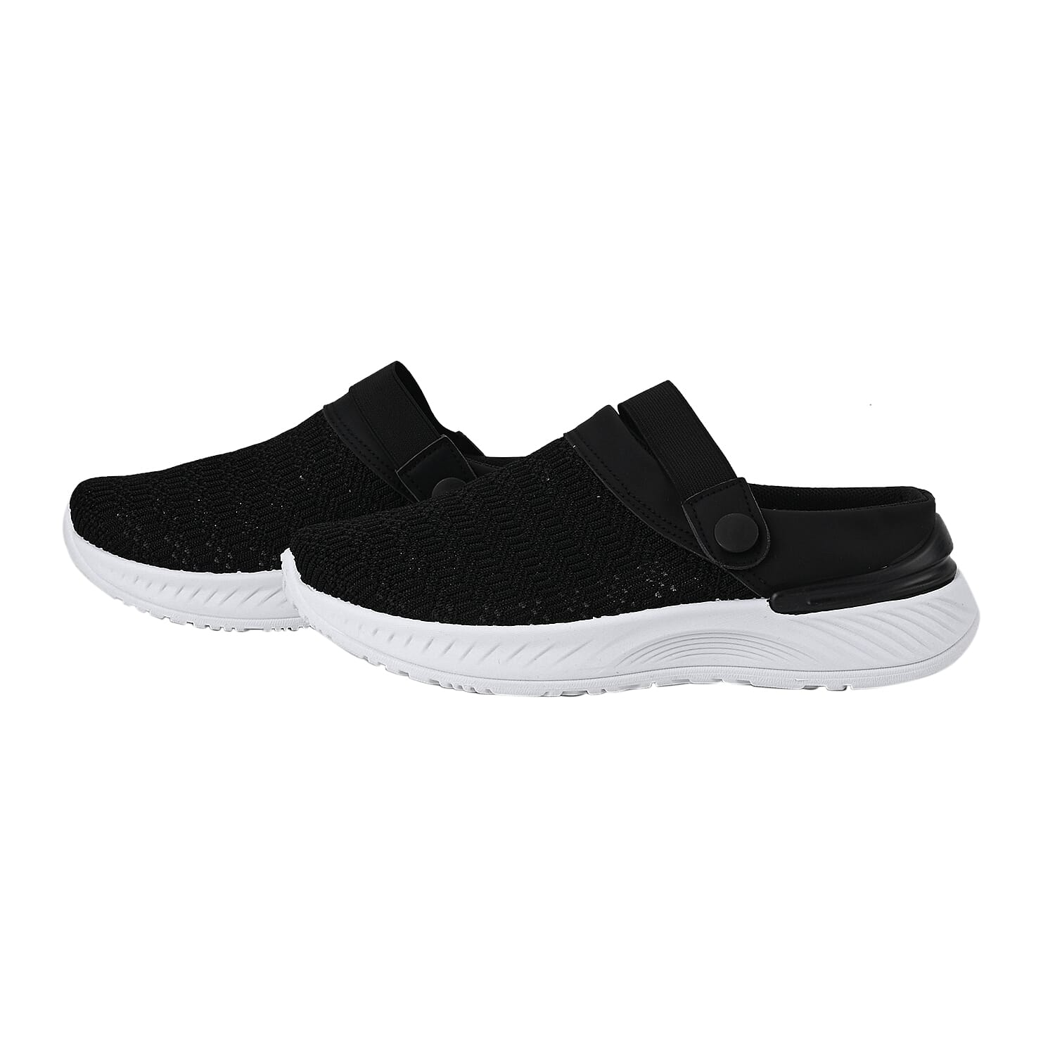 Knitted Vented Ladies Trainer with Rotary Buckle (Size 3) - Black