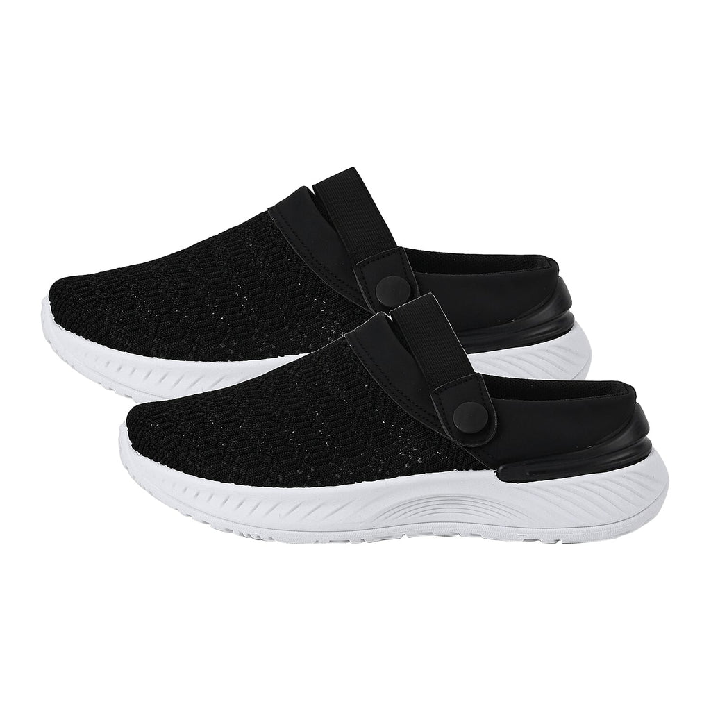 Knitted Vented Ladies Trainer with Rotary Buckle (Size 3) - Black