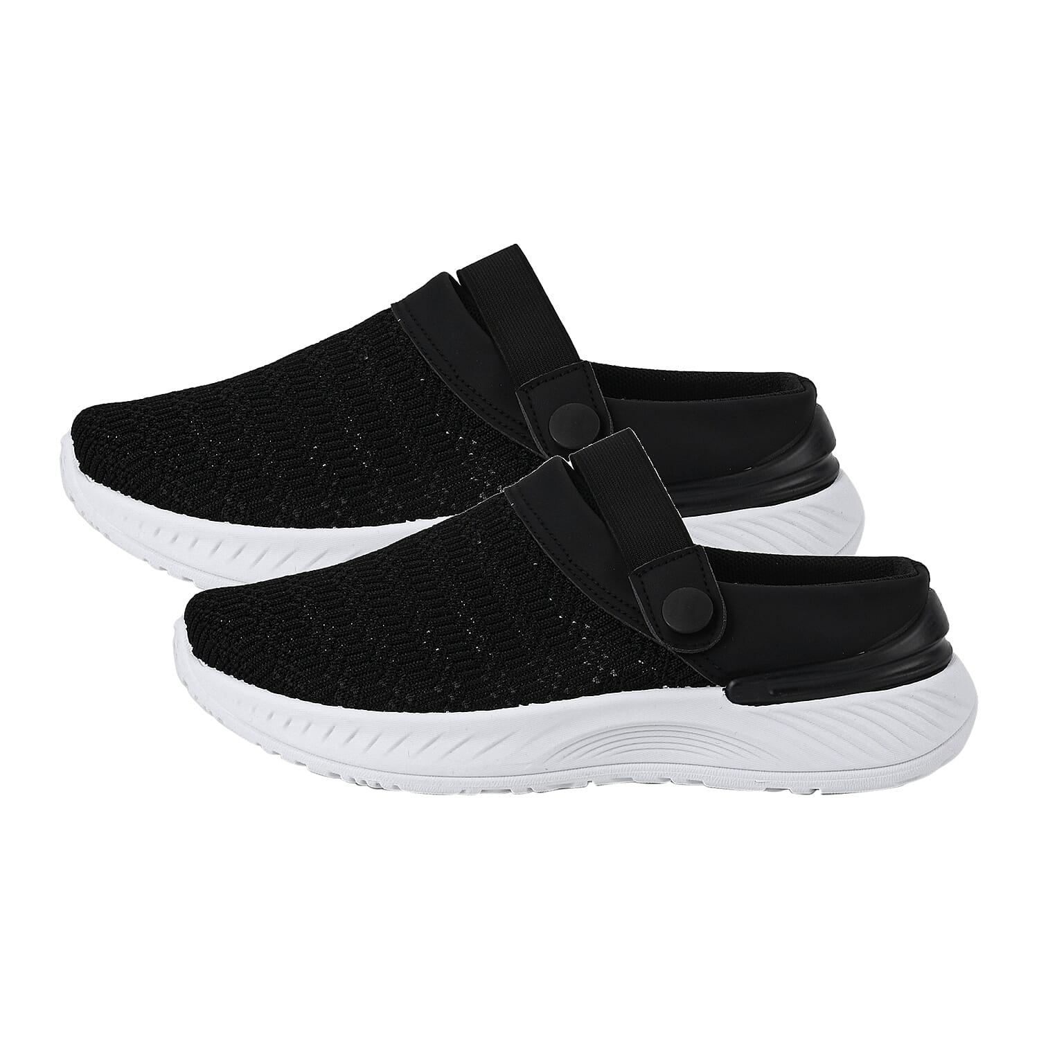 Knitted Vented Ladies Trainer with Rotary Buckle (Size 3) - Black