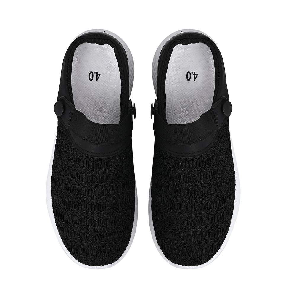 Knitted Vented Ladies Trainer with Rotary Buckle (Size 3) - Black