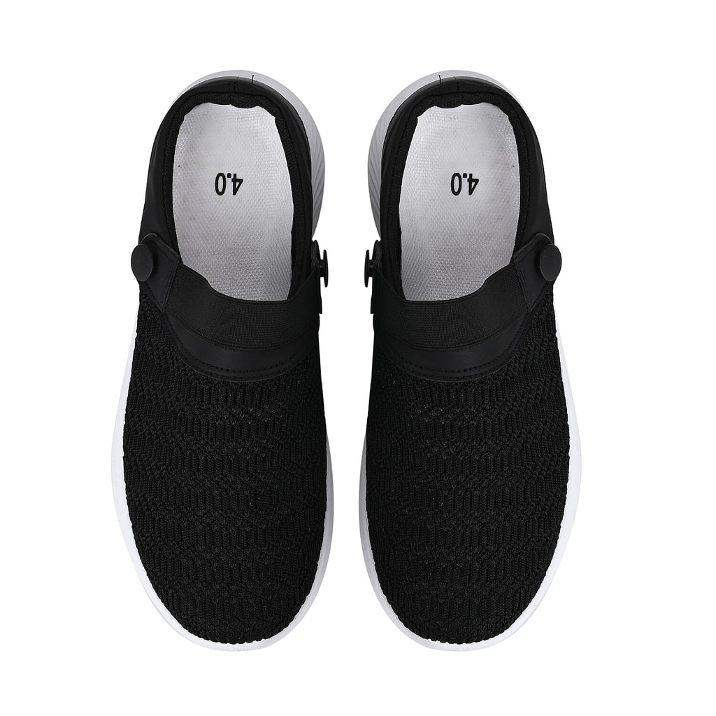 Knitted Vented Ladies Trainer with Rotary Buckle (Size 3) - Black