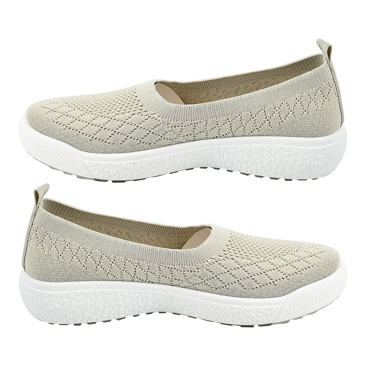 Elasticated Lytham Slip On Ballerina Pump (Size 4) - Beige