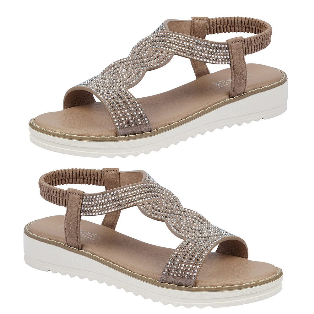 MARIPOSA Embellished Sandal (Size 4) - Beige