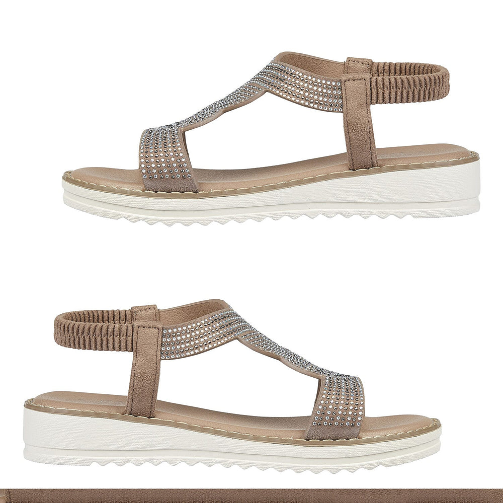MARIPOSA Embellished Sandal (Size 4) - Beige