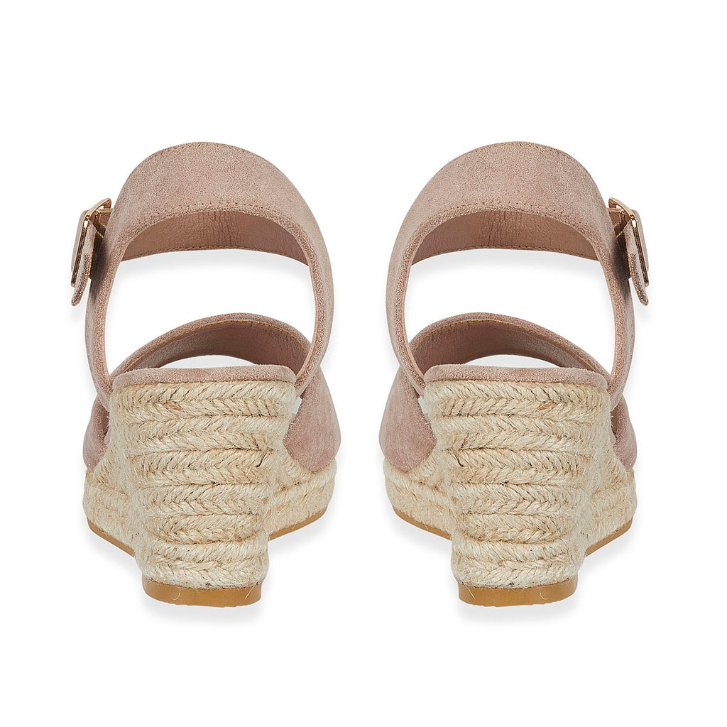 Tamsin Womens Wedge Heel Sandals with Adjustable Buckle Strap (Size 4) - Beige