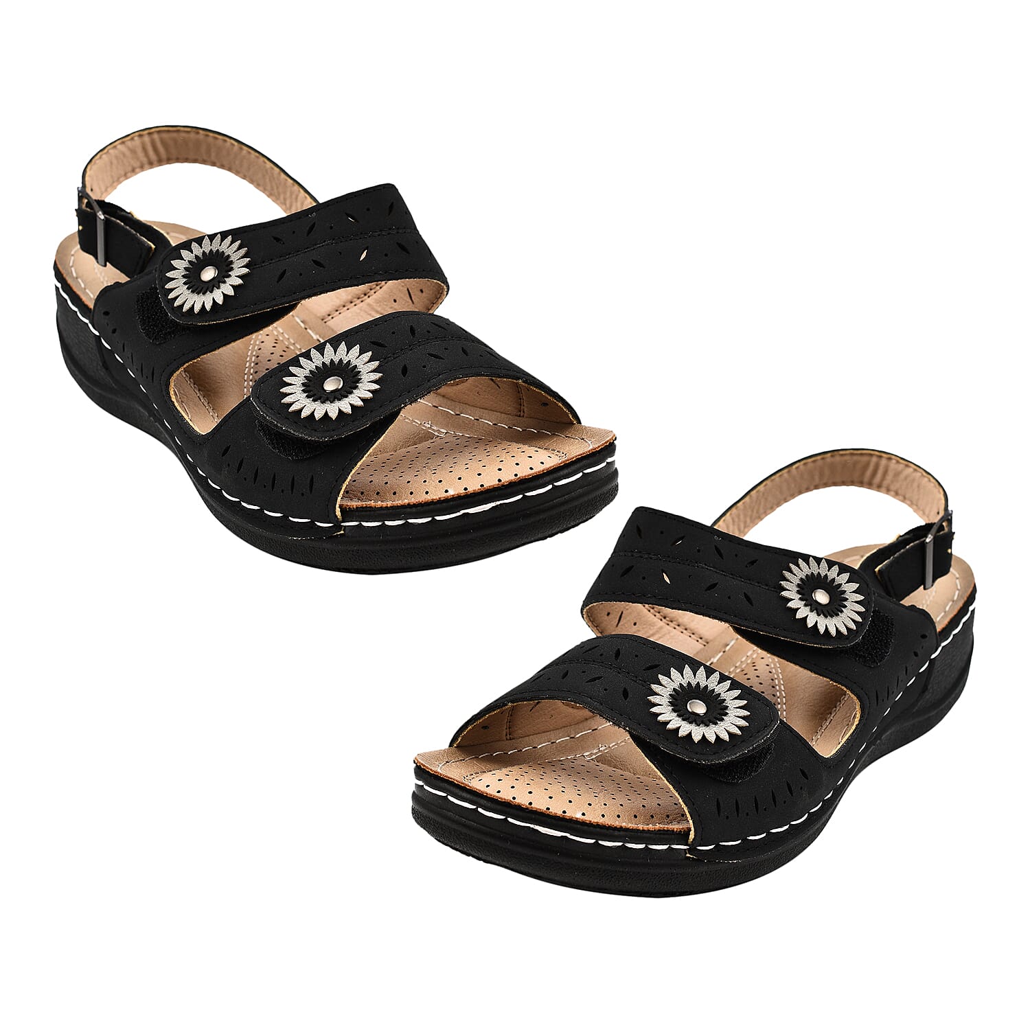 Cushion Walk BECKY Double Touch Bar Sandle (Size 4) - Black