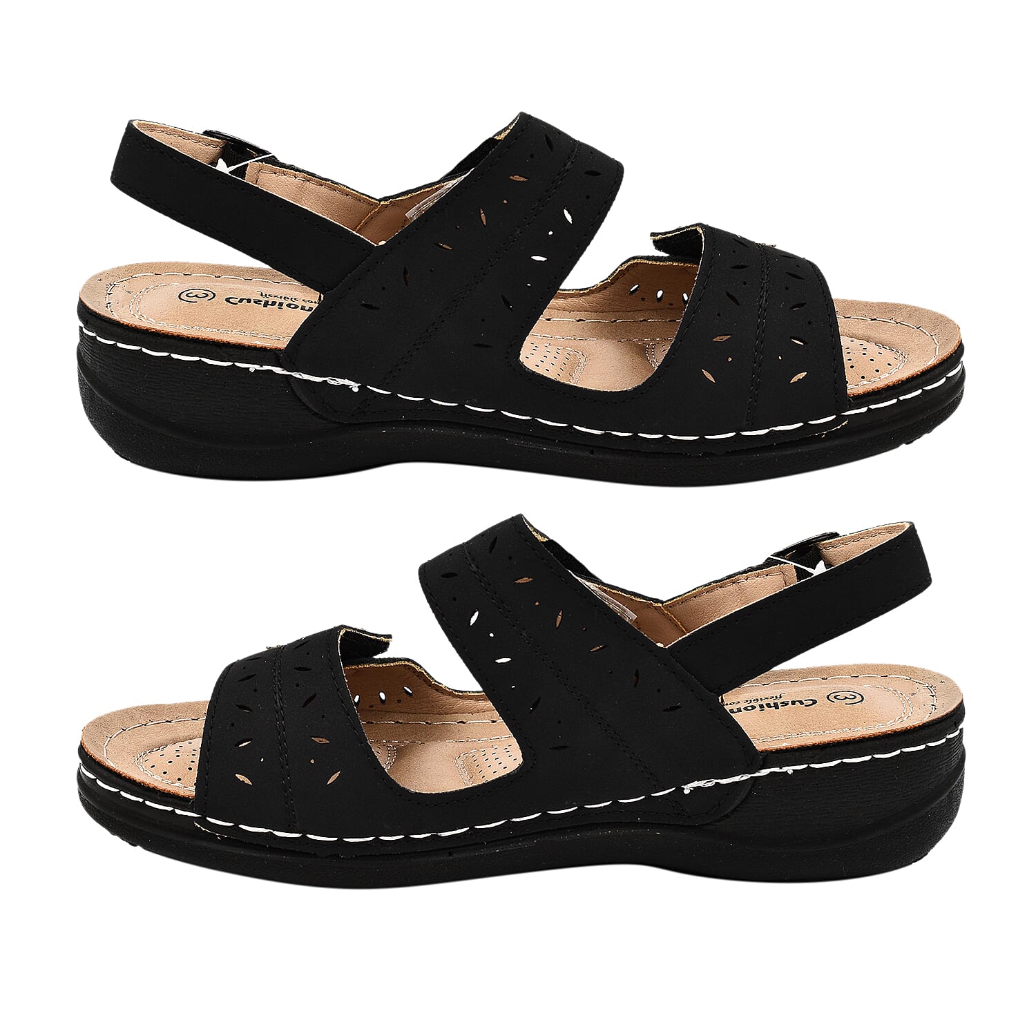 Cushion Walk BECKY Double Touch Bar Sandle (Size 4) - Black