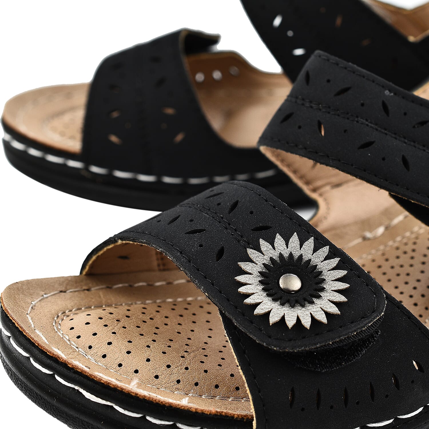 Cushion Walk BECKY Double Touch Bar Sandle (Size 4) - Black