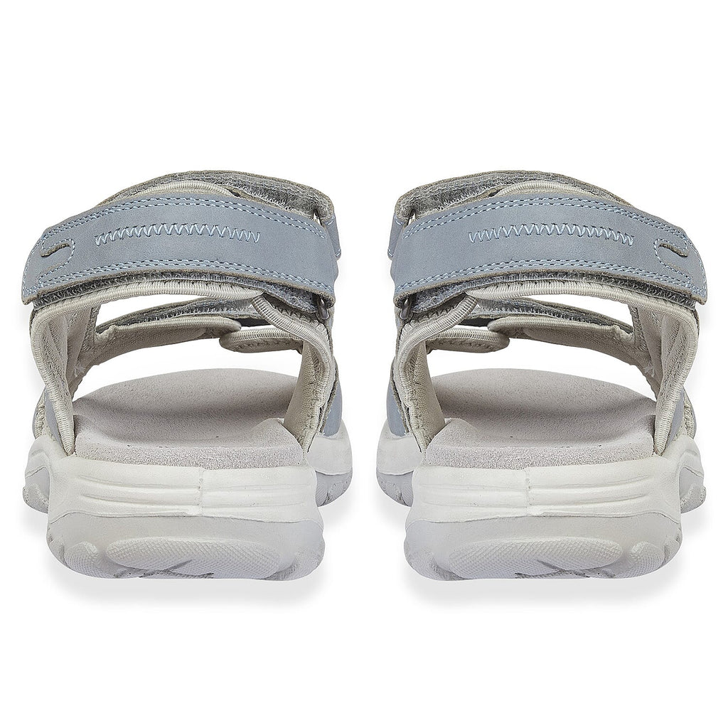 Mandy Leather Comfortable & Lightweight Padded Sandal with Adjustable Straps (Size 4) - Light Blue
