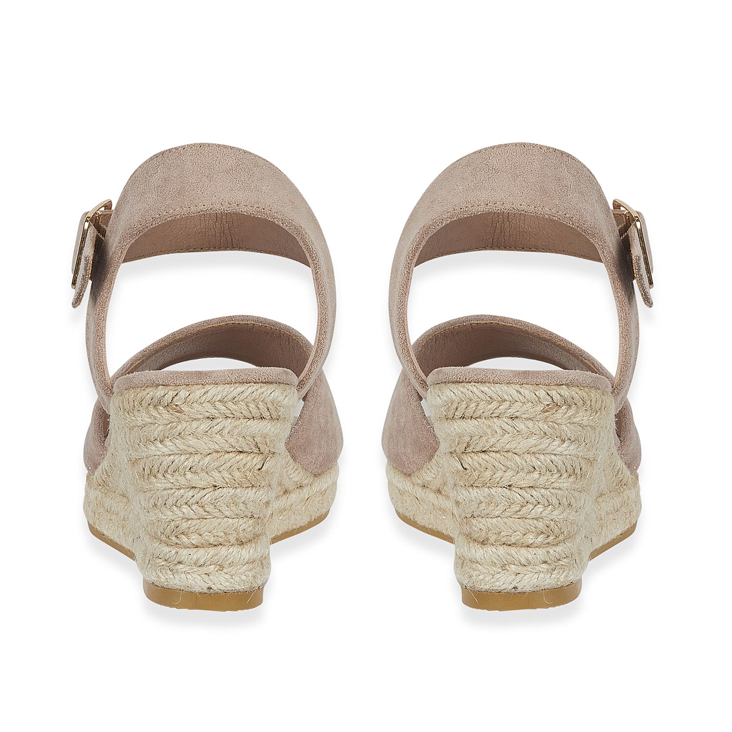 Tamsin Womens Wedge Heel Sandals with Adjustable Buckle Strap (Size 7) - Beige