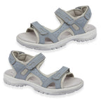Mandy Leather Comfortable & Lightweight Padded Sandal with Adjustable Straps (Size 7) - Light Blue