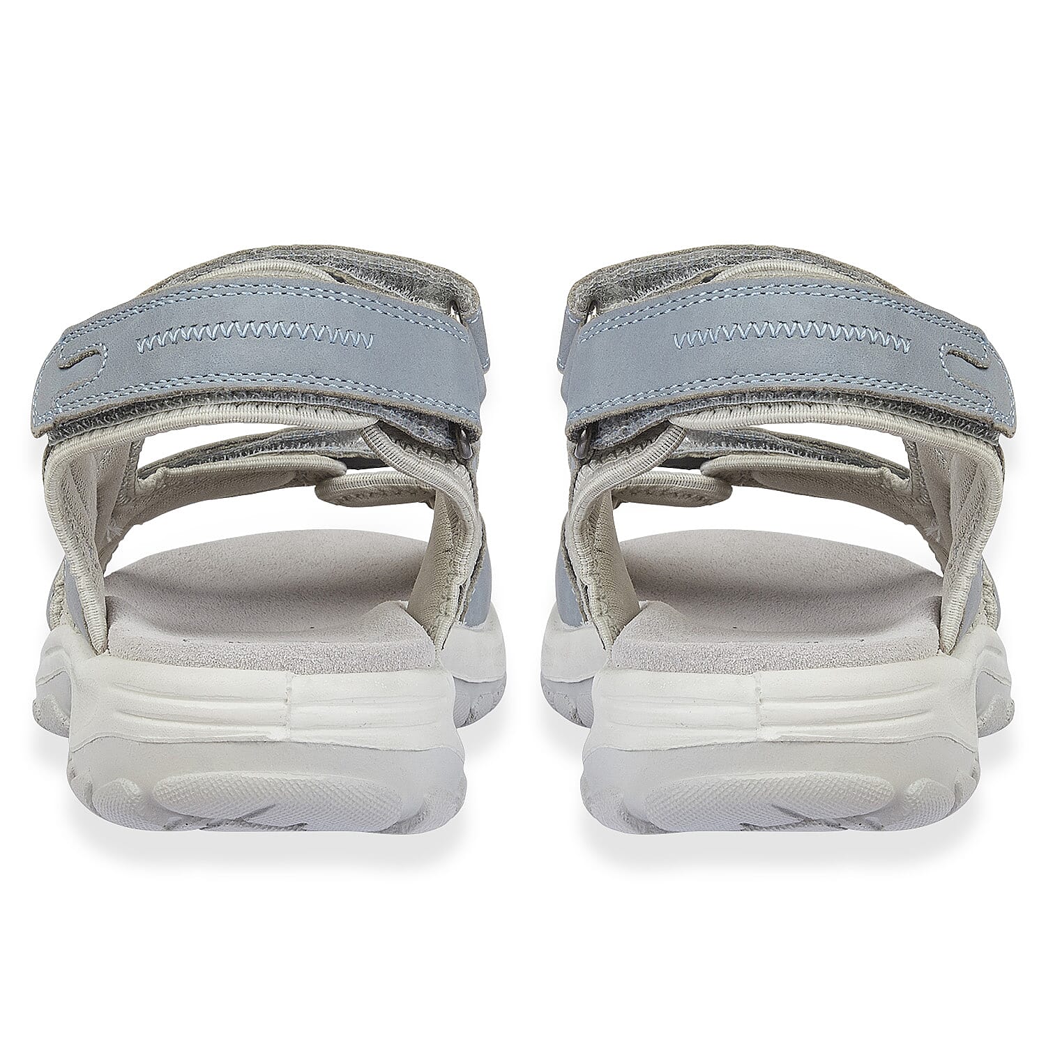 Mandy Leather Comfortable & Lightweight Padded Sandal with Adjustable Straps (Size 7) - Light Blue