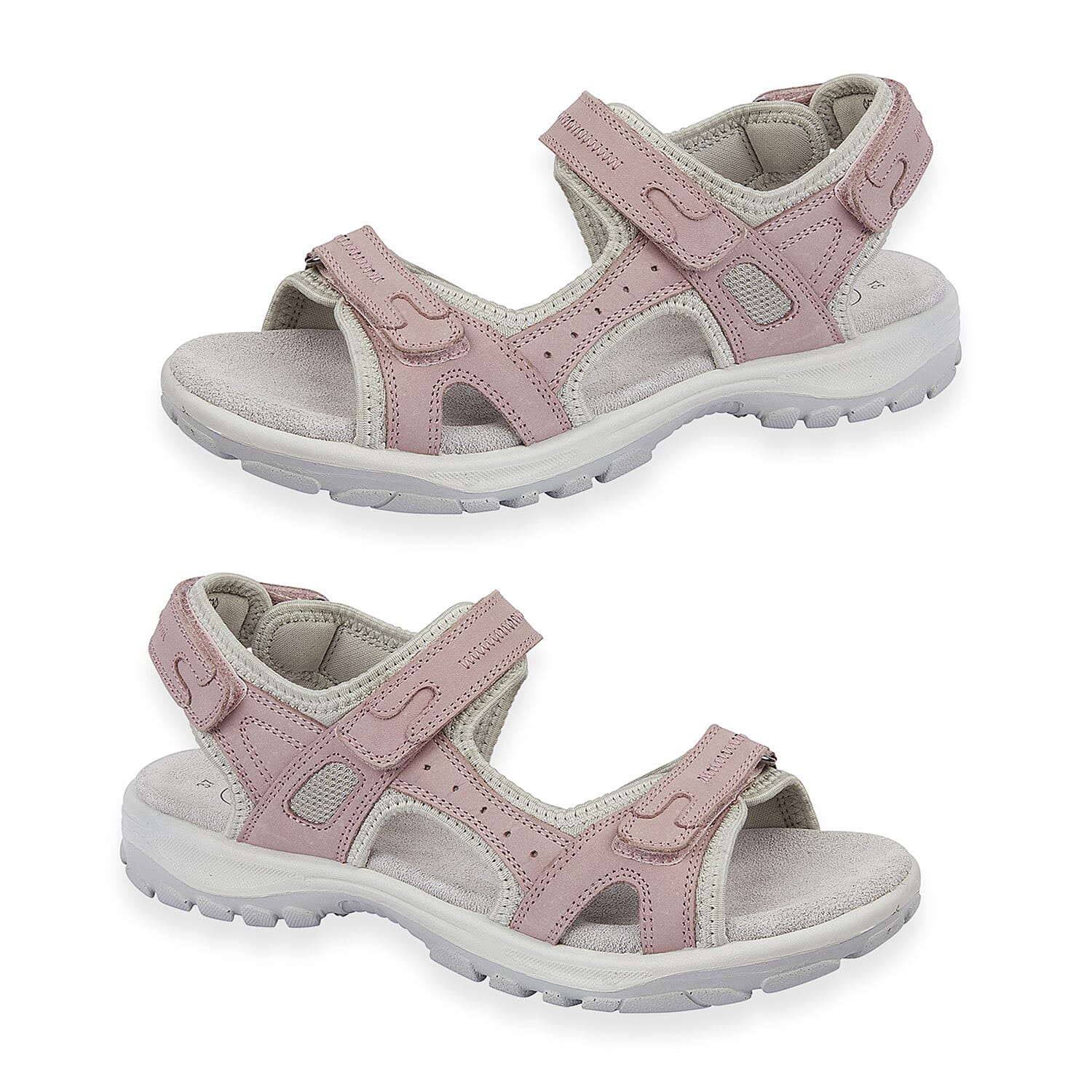 Mandy Leather Comfortable & Lightweight Padded Sandal with Adjustable Straps (Size 7) - Old Pink