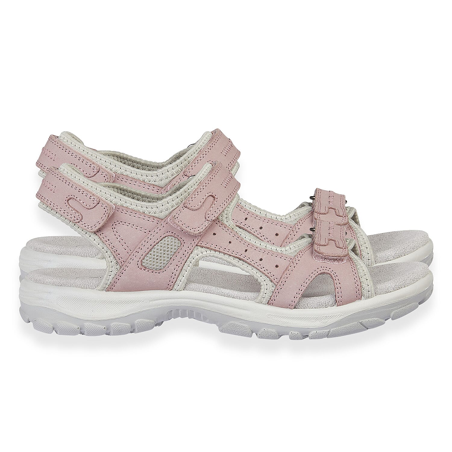 Mandy Leather Comfortable & Lightweight Padded Sandal with Adjustable Straps (Size 7) - Old Pink