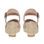 Tamsin Womens Wedge Heel Sandals with Adjustable Buckle Strap (Size 8) - Beige