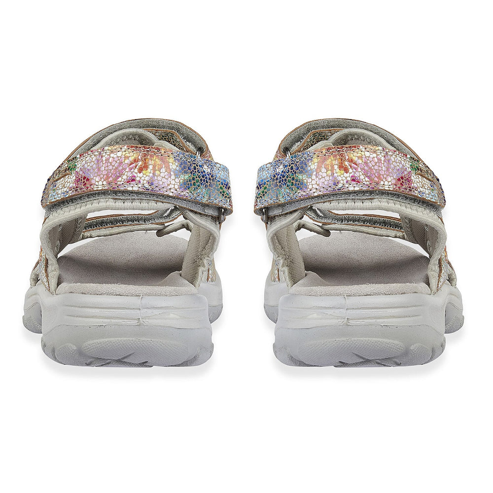 Mandy Ladies Leather Sporty Sandals with Adjustable Straps (Size 8) - Multi Grey