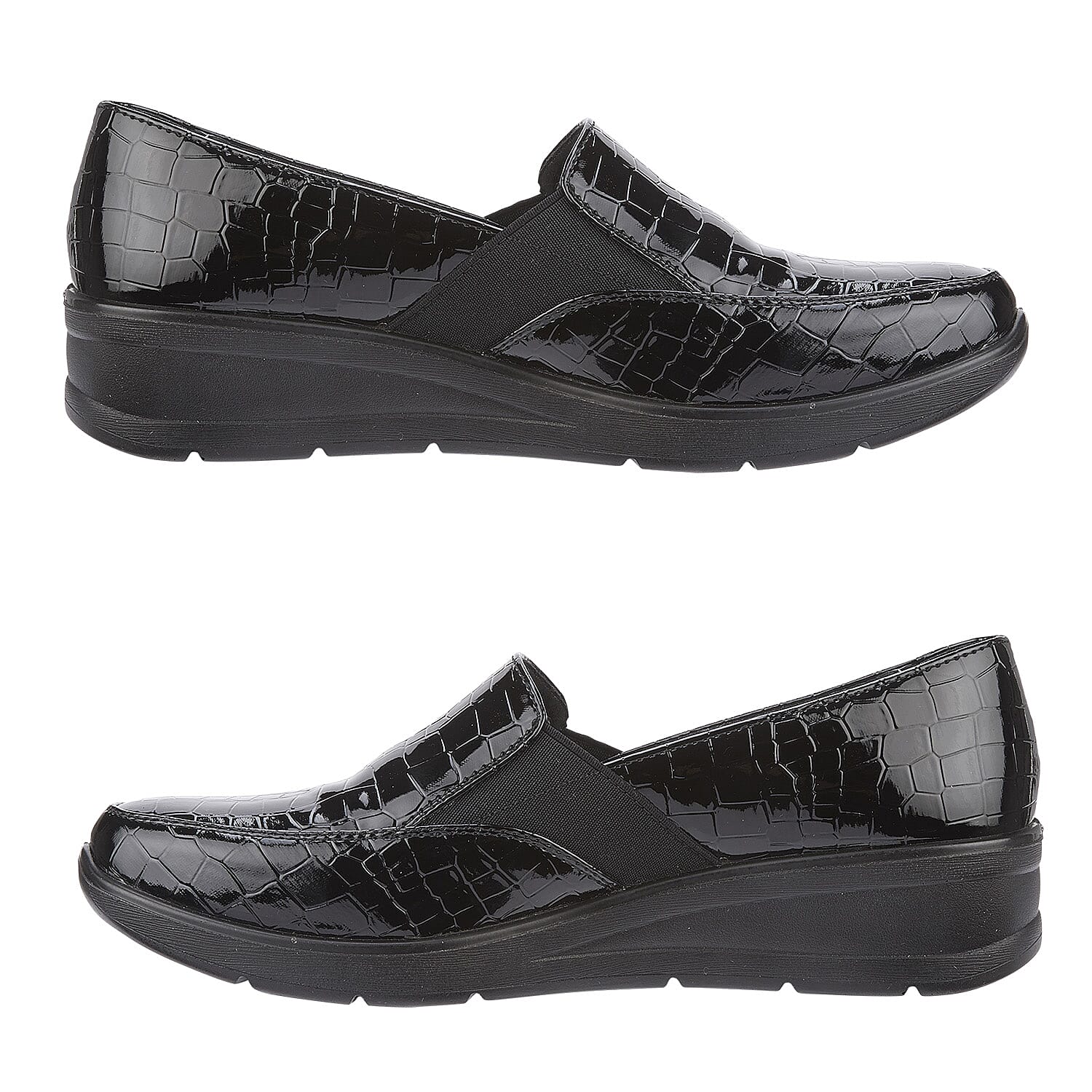 Ladies Shoe (Size 4) - Black Croc