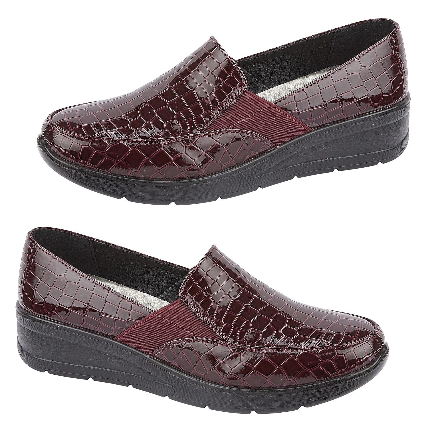 Ladies Shoe (Size 7) - Burgundy Croc