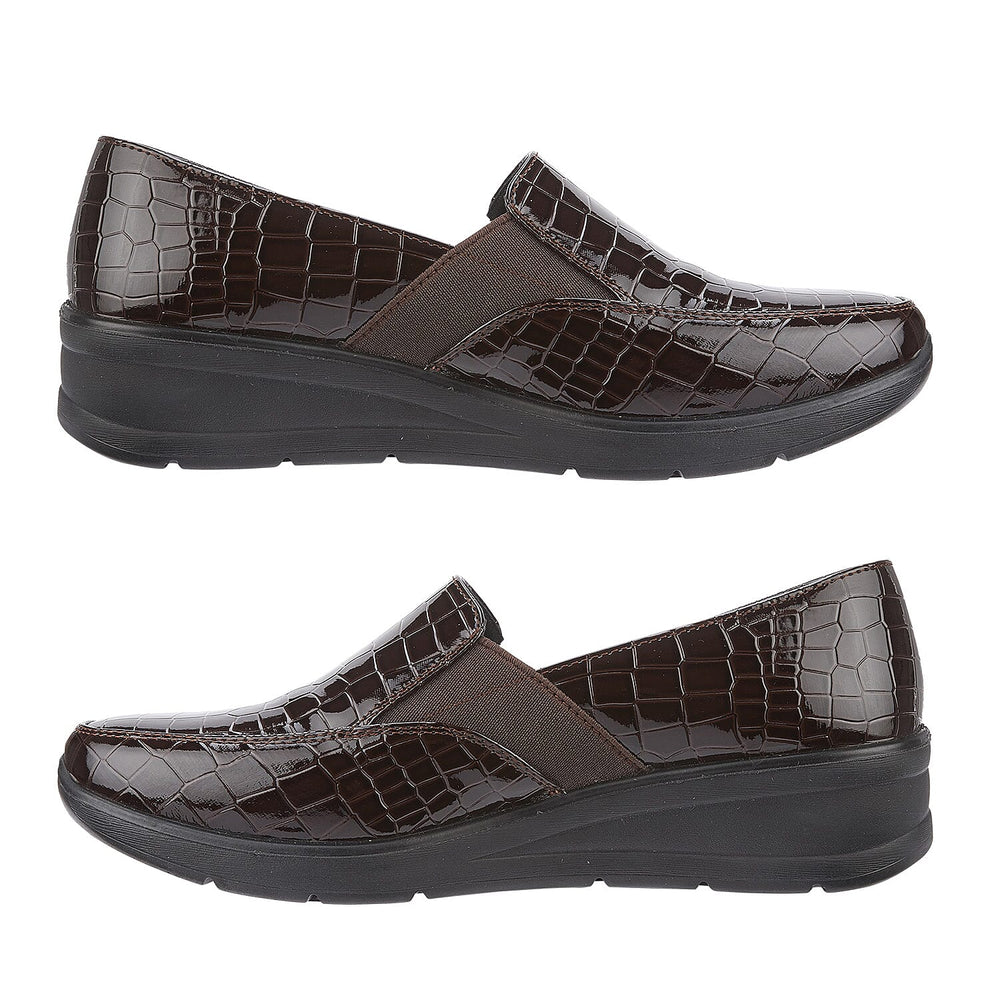 Ladies Shoe (Size 7) - Dark Brown Croc