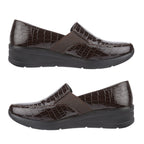 Ladies Shoe (Size 7) - Dark Brown Croc